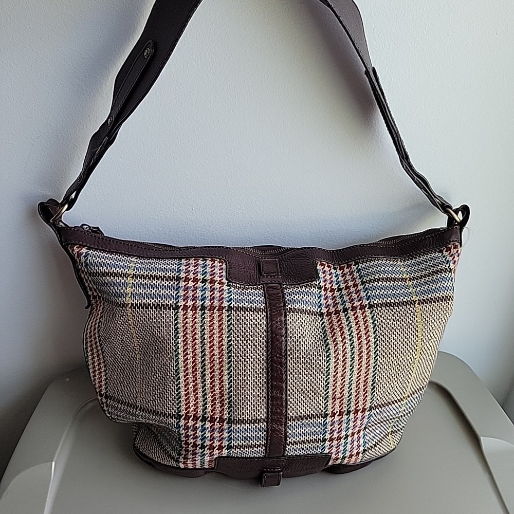 Vintage Burberry London Tweed Multicolor Shoulder Bag